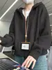 Chaqueta Casual Corta de Estilo Coreano de Moda Nueva para Mujer, Abrigo con Capucha de Manga Larga Holgado, Invierno 2025
