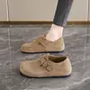Sapatos femininos pequenos de calçar, cobertura total, fivela vintage, sapatos casuais estilo Birkenstock com fivela de cinto, mocassins