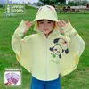 Roupa de Proteção Solar Infantil para Meninos e Meninas, Verão Fina Respirável Seda de Gelo Anti-UV Chapéu com Aba Larga Roupa de Proteção Solar Xale