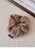 Scrunchie de Tricô Vermelho de Alta Elasticidade Estilo Coreano para Cabelo, Versátil para Outono e Inverno