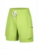 Shorts de Trabajo Europeos y Americanos para Hombre Verano Deportes Secado Rápido Multibolsillos Pantalones Cargo Pantalones de Playa Hombres Seda de Hielo Shorts Casuales