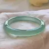 Uma Pulseira Cor de Jadeíta Gelo para Mulheres, Pulseira de Calcedônia Yuanyang Dai, Pulseira de Jade Azul Óleo, Presente Autêntico para Mãe ou Filha