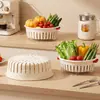 Bandeja lavabolsas de doble capa con colador, diseño nuevo para uso doméstico, adecuada para mesas de centro de sala, platos de frutas y uso en la cocina, con un filtro engrosado para un drenaje de agua eficiente
