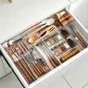 Caixa Organizadora de Gaveta com Divisórias Retráteis de Dois Níveis para Talheres, Hashi, etc. - Suporte Organizador para Gaveta dentro de Gaveta