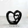 Adorno de Cerámica Moderno Minimalista con Forma de Corazón Hueco, Decoración de Mesa para Sala de Estar Estilo Lujo Ligero, Regalo para San Valentín/Boda