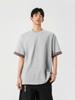 Camiseta de Verano 2025 de Cuello Redondo con Costuras a Cuadros de Manga Corta para Hombre, Holgada, Casual, Versátil, Americana Casual, Urbana