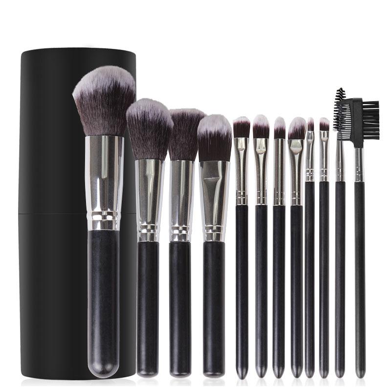12pcs Black Makeup Brushes Set