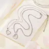 TOHM Versión coreana de collar con colgante de amor de circón microincrustado para mujer, moda, doble corazón, cadena para la clavícula, corazón a corazón, joyería al por mayor