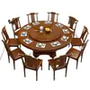 Nuevo juego de mesa y sillas de comedor de madera maciza estilo chino, mesa redonda para comedor en casa, con plato giratorio y placa de inducción, mesa redonda para restaurante.
