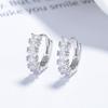 Pendientes de diamantes de plata de ley 925 para mujer, modernos, sencillos, combinables, con estilo, elegantes y de alta calidad.