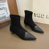 Botas Versátiles de Punta Fina para Mujer, Nuevas Botas Elásticas Ajustadas con Tacón de Gatito, Moda Otoño y Primavera 2026 Botas de Estilo Retro