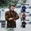 Nova Jaqueta de Couro PU Masculina Europeia e Americana Moda Slim Fit Estilo Motociclista Gola Lapela Zíper Roupa Exterior para Homens Várias Cores Disponíveis