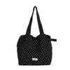 2026 Nova Bolsa de Ombro Estilo Coreano Nicho Bolinhas Bolsa Feminina Grande Capacidade Bolsa de Lona Simples Casual Bolsa Tote