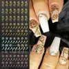 Beleza Completa Transfronteiriça Novos Adesivos de Nail Art Ins Dourado Laser Vazado Flor Rosa Laço Adesivos