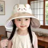 Chapéu de Proteção Solar Infantil, Chapéu de Pescador Verão Fofo de Desenho Animado, Chapéu de Sol para Meninos e Meninas, Chapéu de Sol para Bebê com Aba Larga, Respirável e Protetor