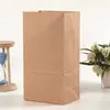 Sacolas de Papel Kraft Coloridas Personalizadas com Alças para Presente, Sacolas de Embalagem de Boca Plana para Doces, Sacolas Quadradas de Fundo Plano de Papel Kraft Personalizadas
