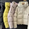 2026 Abrigo de algodón de moda estilo coreano para mujer, otoño e invierno, con capucha, estilo europeo, corto, tipo nube