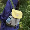 Mochila infantil de color-blocking dopamina para esportes ao ar livre, viagens, deslocamento, casais e estudantes, mochila escolar de duas alças na moda