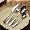Juego de tres piezas de cuchillo para bistec, tenedor y cuchara de acero inoxidable 304 para el hogar, sencillo, para el postre del té de la tarde, cuchillo, tenedor y cuchara para café