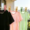Clipes de garra plana de aço inoxidável, pregadores de roupa coloridos macaron, cabides de roupa de tamanho pequeno, pregadores à prova de vento fortes, clipes de armazenamento e secagem de aço inoxidável