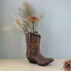 Adornos de Jarrón de Resina Creativos Transfronterizos Botas de Vaquero Occidentales Contenedor para Arreglos Florales Hidropónicos Decoración del Hogar de Lujo Ligero para la Sala de Estar