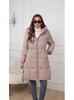 Abrigo de Algodón para Mujer Transfronterizo 2026 Engrosado Cálido Ajustado Chaqueta de Algodón con Capucha, Abrigo Largo de Algodón Hasta la Rodilla, Ropa de Abrigo de Algodón Estilo Coreano de Invierno