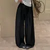 Moda coreana de alta gama para mujer de Dongdaemun, novedades de otoño: Pantalones casuales holgados de estilo coreano con cintura elástica y cordón