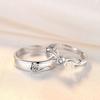 Anillos de Pareja para Hombres y Mujeres, Juego de Anillos de Ala de Ángel con Diamantes, Diseño Abierto Ajustable, Para Regalo, Venta al por Mayor, Estilo de Pareja, Tamaño Ajustable