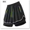 Pantalones Cortos Deportivos de Fitness Estilo Americano para Hombre, Shorts de Running con Forro Interior, Dos en Uno de Entrenamiento Anti-Exposición de Tres Puntos de Baloncesto Casuales