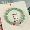 Pulseira de Jade Aventurina Natural Grau A com Contas Redondas na Cor de Jade, Passável para Inspeção, Joia de Pulseira com Contas Redondas de Jade