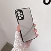 Adequado para Capa de Celular Samsung S25U com Borda Preta Espelhada e Furos Precisos, Capa Protetora Full-Cover S24Plus S25Plus
