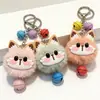 Llavero Colgante de Gato con Cascabel de Felpa de Moda para Mejores Amigos y Parejas, Decoración Única para Mochila, Regalo de Muñeca para Estudiantes, Al por Mayor