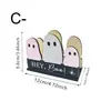 Popular portapañuelos de madera de dibujos animados para Halloween, diseño lindo de fantasma y calabaza, decoración de ambiente de mesa para restaurante