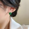 Novos brincos de imitação de jaspe yang verde estilo chinês 2024 novos brincos de explosão leves brincos de temperamento de luxo de alta qualidade