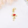 Collar colgante de cisne mini con baño de cobre color oro real de 18 quilates, esmalte de gota, personalizado, de nicho, para mujer, para accesorios de joyería DIY