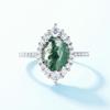 Anillo de ágata con diseño de planta acuática con encanto único transfronterizo S925, anillo de dedo de moda de musgo verde, estilo europeo y americano, simple y elegante