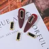 Serie de joyería para uñas con circón negro estilo punk cool transfronteriza, diamantes para uñas, joyería metálica al por mayor