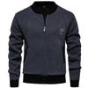 Cardigan de Tricô Casual Outono e Inverno Jaqueta Baseball Grossa Forrada com Lã Masculina Suéter Moderno Roupa Externa