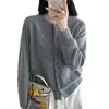 Cárdigan suéter bordado con lazo de piel de mapache para mujer, nueva colección otoño/invierno 2026, de punto holgado, top que reduce la edad