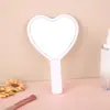 Espejo con Mango de Corazón, Lindo Espejo de Mano, Espejo de Maquillaje de Corazón, Espejo de Forma de Corazón de un Solo Lado para Llevar para Niñas como un Pequeño Regalo