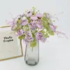 Mini Ramo Artificial de Flores de Rosa Maca, Flores de Seda de Brotes de Té Copo de Nieve Estilo Coreano, Ramo de Boda, Accesorios para Estudio Fotográfico y Sesión en la Costa