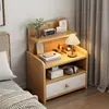 Mesita de Noche Moderna y Sencilla con Patas de Madera Maciza Gabinete de Almacenamiento Pequeño Habitación Sencilla Uso en el Hogar 2026 Nuevo Estante de Mesita de Noche