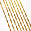 JL027 Cadena de ondas de agua para mujer, con moneda europea, joyería de latón, oro, imitación de oro real, collar de joyería, cadena de ondas simples y dobles.