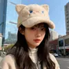Gorra de Béisbol de Peluche de Manzana Roja de Dibujos Animados para Mujer, Gorro Cálido Versátil Dulce para Otoño e Invierno, Adelgazante