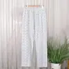 Pijama de Algodón Puro para Mujer, Pantalones de Casa Sueltos de Talle Alto Finos de Talla Grande para Mediana Edad y Adultos Mayores, Nuevos Pantalones de Algodón de Aire Acondicionado de Verano