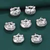 Colgante de Plata de Ley 99 Pies Plata Piscis Pez Anual Ruyi Candado Colgante Vintage 3D Plata DIY Material Hecho a Mano Joyería