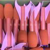 Foguete de brinquedo arremessável de algodão perolado, barril de foguete de algodão bolha EPE, brinquedo de foguete de algodão perolado luminoso com ventosa
