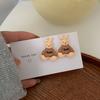 Pendientes de plata S925 con forma de osito y conejito de dibujos animados, estilo japonés y coreano, con clip para las orejas, para mujer