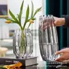 Vaso de Vidrio de Sodio y Calcio Transfronterizo al por Mayor Estilo Europeo Fresco y Sencillo Jarrón de Vidrio Sala de Estar en Casa Arreglo Floral Florero para Flores Frescas