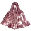 Nuevo Pañuelo de Cabeza de Rayón Tie-Dye Más Vendido, Bufanda de Modal de Ala Ancha, Pañuelo Malayo Indonesio Transpirable y Cómodo para Mujer